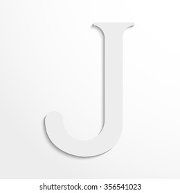 Letter "J" of the Latin alphabet. Vector illustration.