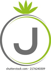 Letter J Leaf Logo Design Vorlage Vektor
