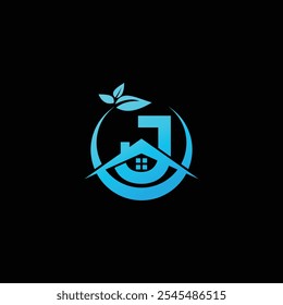 Carta J Leaf Logo Design Vetor ilustração modelo, J Leaf logotipo