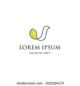 letter J and leaf logo icon vector