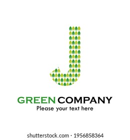 Letter j with leaf logo template illustration