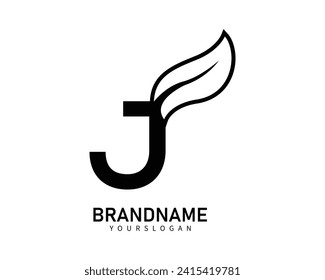 
Letter j leaf logo template
