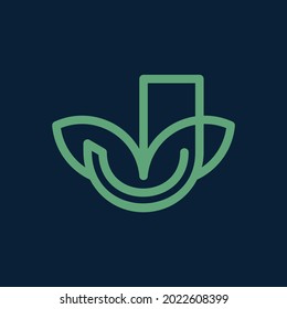 Letter J Leaf Minimaldesign für Logos