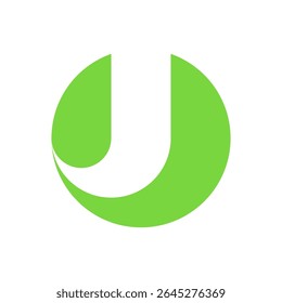 Letter J leaf simple modern logo design