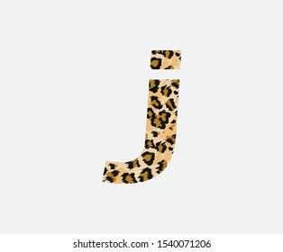 Letter J Leopard Letter Icon , Wild life animal letter J Cheetah Letter Icon. Animal Design Concept.