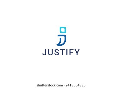 Letter j line art simple and minimal logo
