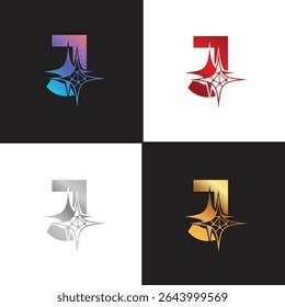 Letter J logo, J logo, AI logo set, modern and minimal design, tech-inspired, colorful icons and symbols, suitable for artificial intelligence, innovation, branding, startups, and digital identity.