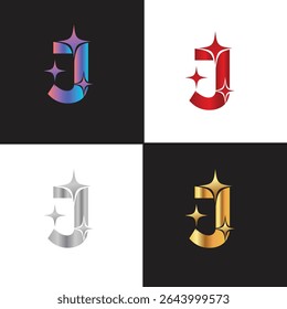 Letter J logo, J logo, AI logo set, modern and minimal design, tech-inspired, colorful icons and symbols, suitable for artificial intelligence, innovation, branding, startups, and digital identity.