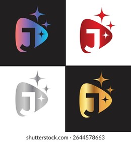Letter J logo, J logo, AI logo set, modern and minimal design, tech-inspired, colorful icons and symbols, suitable for artificial intelligence, innovation, branding, startups, and digital identity.