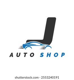 letter J logo auto mechanic with car style. Alphabet J automotive car design icon