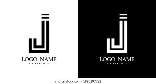letter J logo in black and white
