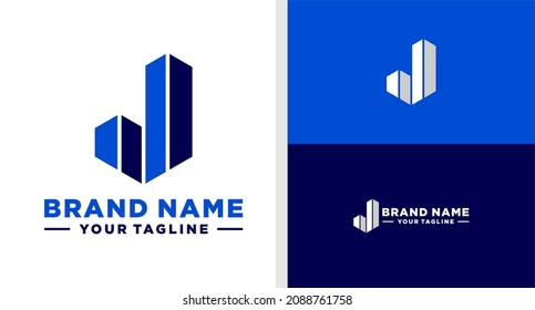 LETTER J LOGO BUILDING MONOGRAM EDITABLE