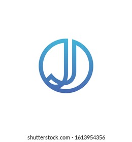 letter j logo with circle element template