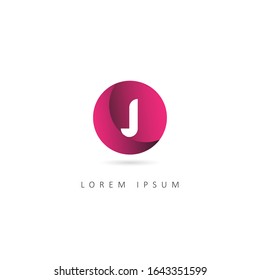 Letter J Logo with Circle Element. Design Vector Circle Logo Template