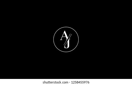 LETTER A AND J LOGO WITH CIRCLE FRAME FOR LOGO DESIGN OR ILLUSTRATION USE