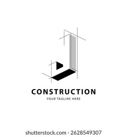 Letter J logo for construction and architecture company. property template vector illustration for your brand.