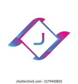 letter J logo design, Abstract tech Logo Vector