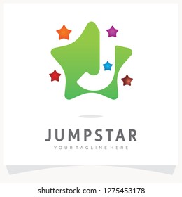Letter J Logo Design with Colorful Polygon Comet, Logo Design Template Inspiration, App Icon Design