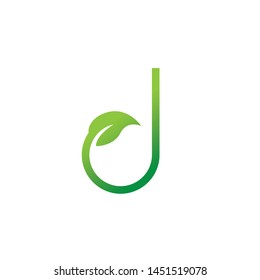 Letter J logo design concept with a leaf element at the end for personal identity and business name