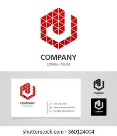 Letter J - Logo Design Element with Business Card - illustration
Vector Logotype Template 
