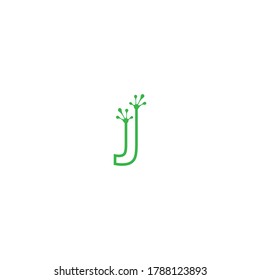 Letter J logo design frog footprints concept icon illustration