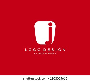 Letter J Logo Design Inside Modern Abstract Shape