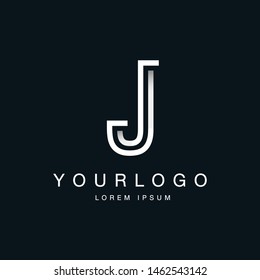 Letter J Logo Design in Labyrinth form Vector Template