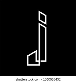 letter j logo design . letter i logo design . monoline logo template