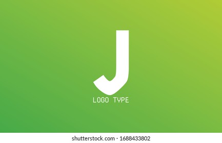 Diseño del logotipo de la letra J en fondo degradado verde y amarillo claro