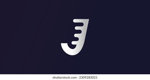 Diseño de logotipo de carta J concepto simple Vector Premium