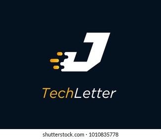 Letter J Logo Design Template With Fast Speed