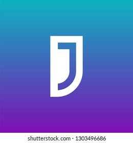 Letter J logo design template element. Minimal unique modern creative trendy business initial based icon logo. Vector illustration. Abstract template. Creative letter.