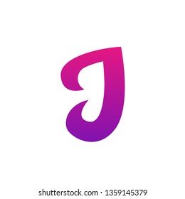 Letter J logo design template element. Minimal unique modern creative trendy business initial based icon logo. Vector illustration. Abstract template. Creative letter.