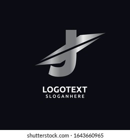 Letter J logo  design template . sliced  concept graphic element.