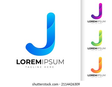 Letter J Logo Design Template. Creative Modern Trendy J Typography And Colorful Gradient