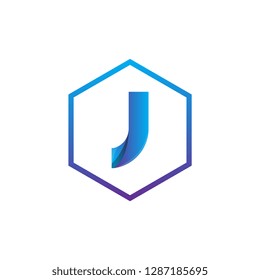 Letter J Logo design vector template. for business Technology Media Symbol or slogan Logotype concept icon trendy. - Vector
