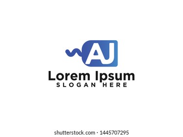 Letter A J Logo Design, Vector Illustration
