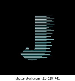 Letter J logo design vector template, fast speed technology moving, quick energy symbol. This logo is suitable for digital, techno.