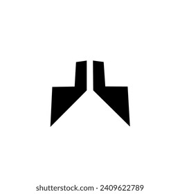 Letter j logo design vector illustration black and white