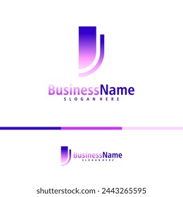 Vector de diseño del logotipo de la letra J. Plantilla de conceptos de logotipo de Creative Initial J