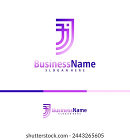 Vector de diseño del logotipo de la letra J. Plantilla de conceptos de logotipo de Creative Initial J