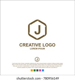 letter j, j logo, j letter design. word type logo.  abstract. The logo comes from a hexagon. vector.