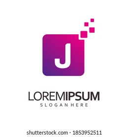 letter J logo digital vector
