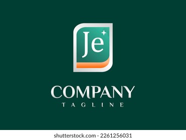 letra J, logotipo E, adecuado para el símbolo inicial de la empresa.