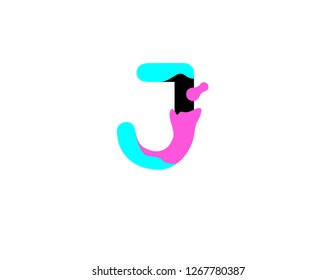 letter J logo in the form of water - Vector