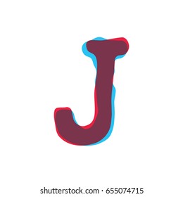 Letter J logo formed by colorful overlay technique. Letter font style vector illustration, vector element for application icon, t-shirt or card, number, counting, count