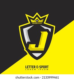 letter J logo gamer design, Initials e-sports logo design concept,  emblem design for eSports team.