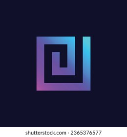 letter J logo gradient colorful design