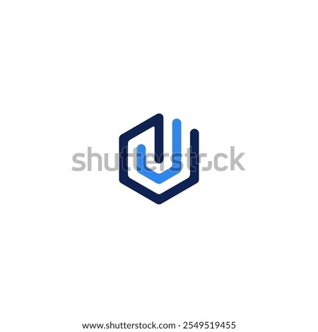 Letter J Logo hexagon design vector template