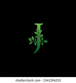 Letter J  logo icon. Creative vector logo icon design concept green nature floral tree ornament with letter J  for business or company identity. 